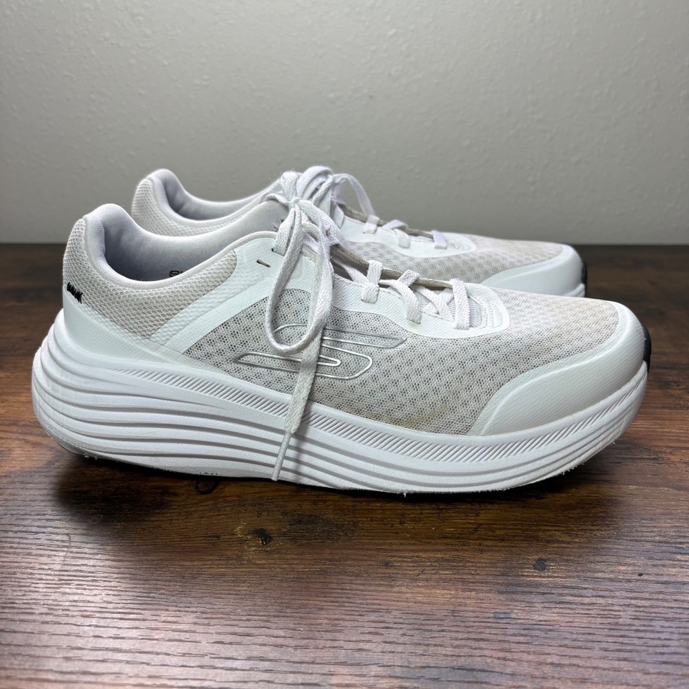 Skechers Max Cushioning Elite White Mesh Running Shoes Womens 8.5